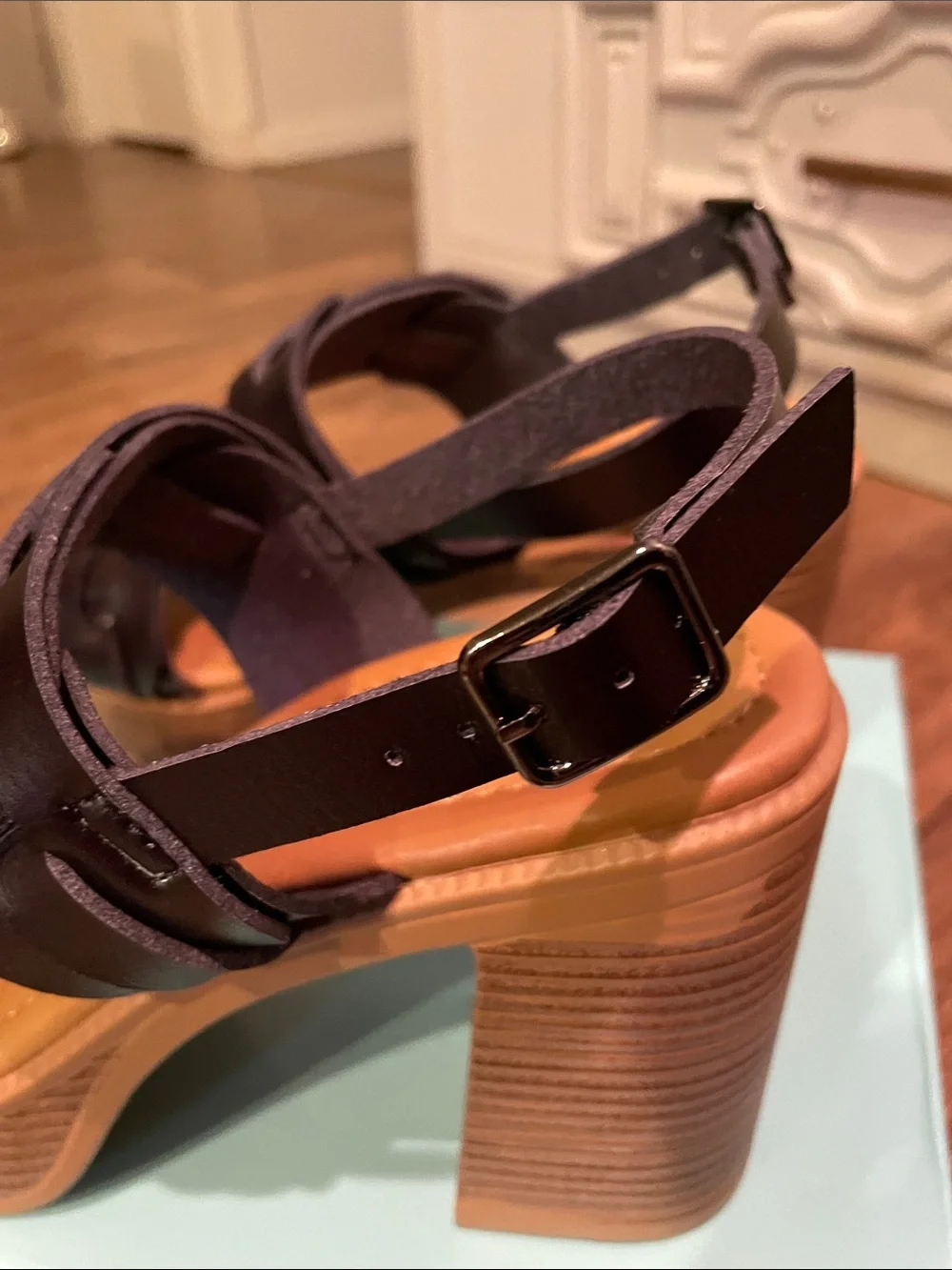 Pierre Dumas Brown Woven Platform Wedges